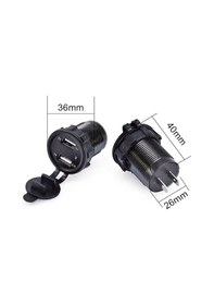 Resim Voltaj Göstergeli Araç Telefon Şarj Soketi 5V 2.1A Kırmızı 