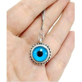 Resim Küçük Metal Çerçeveli Çift Taraflı Nazar Boncuğu Araba Dikiz Ayna 