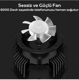 Resim Coofbe RGB Led Işıklı Type C Kablolu Telefon Soğutma Fanı, 6000 D 