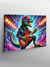Resim Tablo Mega Kanvas Tablo Dinozor Gitar Çılgınlığı YTCNVS502293, 50 x 70 