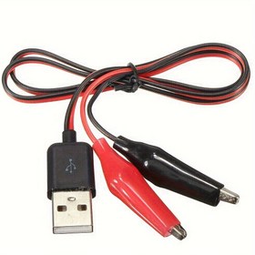 Resim 1 adet timsah test klipsi, timsah klipsi ile USB test kablosu adaptörü ve klipsli güç algılama bağlantı hattı 