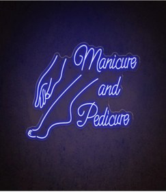 Resim BİZ BU İŞİN KEYİF KISMINDAYIZ Manicure and Pedicure Yazılı ve Şekilli Neon Tabela 
