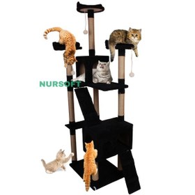 Resim Nursoft Cat City Yeni Rezidans Kedi Tırmalama Ve Oyun Evi 