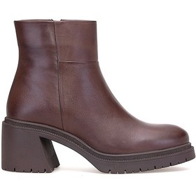 Resim Mammamia D25kb-8470 Kadın Hakiki Deri Topuklu Bot Kahverengi Kahverengi 