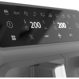 Resim Çift Hazneli Siyah Hızlı ve Sağlıklı Pişirme Cihazı 