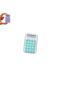 Resim Mini Hesap Makinesi Silikon Tuşlu Lcd Ekran 8 Haneli Şeffaf Mini Hesap Makinesi Ebat 8,5cm X 5,4cm Turkuaz 