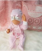 Resim Kız Bebek Tulum Pembe Beyaz Pembe 