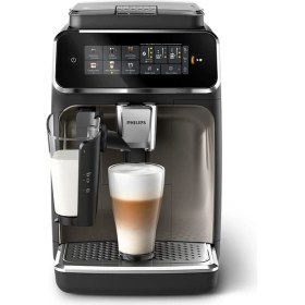 Resim Philips 3300 Serisi LatteGo Tam Otomatik Espresso Makinesi, AquaClean Filtre, 6 İçecek, SilentBrew, Siyah Krom, EP3347/90 
