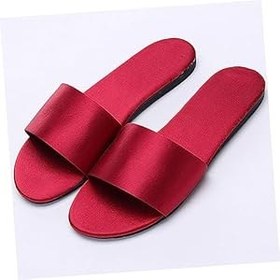 Resim CALLARON 2 Adet Kadın Terliği Bayan Terlik Ev Terliği Kırmızı Terlik Kadın%27S+Terlik Ipek Ve Saten Terlik Taklit Ipek Kumaşlar Terlik Ev Gelin 