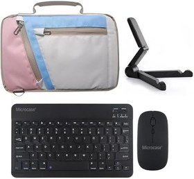 Resim Microcase Lenovo Tab M8 4. Nesil 8 inch Uyumlu Tablet Çanta+Türkçe Bluetooth Klavye +Mouse+ Standı - Pembe AL4382 (Pembe) 