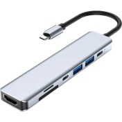 Resim Daytona CH-13C Macbook Uyumlu Type-C To 2* USB 3.0 Sd Tf 4K Hd 1080P HDMI Pd Kart Okuyucu Çevirici Hub Adaptör 