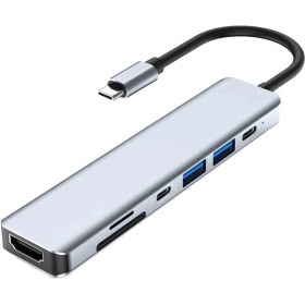 Resim Daytona CH-13C Macbook Uyumlu Type-C To 2* USB 3.0 Sd Tf 4K Hd 1080P HDMI Pd Kart Okuyucu Çevirici Hub Adaptör 