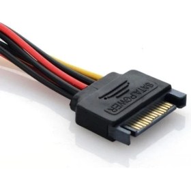 Resim 30 cm 15 Pin Sata Erkek To 2x 4 Pin Dişi Molex Kablo 15 Pin Erkek 2x 4 Pin Dişi Molex 30 cm Sata Kablo 