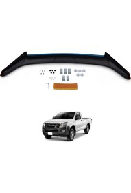 Resim Isuzu D-Max Ön Kaput Koruyucu Rüzgarlık Deflektör Akrilik ABS 4mm Parlak Siyah 2012 ve Sonrası 