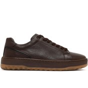 Resim Derimod Erkek Kahverengi Bağcıklı Kalın Tabanlı Deri Sneaker,Kışlık Spor Ayakkabı 25WFD7602FT 