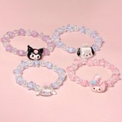 Resim 4 adet Sanrio Karikatür Reçine Kolye, Yıldız Boncuklu Bileklik, Parti ve Doğum Günü Hediyeleri için Uygun 