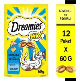 Resim Dreamies Mix Somonlu ve Peynirli Kedi Ödül Maması 12X60 gr 