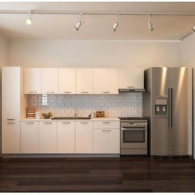 Resim Tdesigno Turna Hazır Mutfak Dolabı Kiler Dahil 320 CM Beyaz 