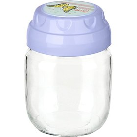 Resim 3lü Set Vintage Dekoratif Desenli Cam Kavanoz 425ml - 14,3 Oz Çok Renkli 