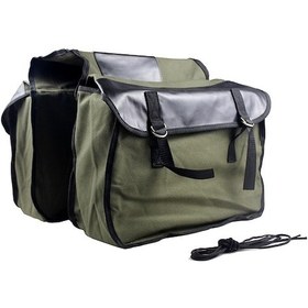 Resim Konesam Askeri Yeşil Bisiklet Arka Çantası - Yüksek Kapasiteli Kumaş Bisiklet Ve Motosiklet Çantası - Sağlam Kilitleme Ve Kolay Kurulum Yeşil 