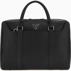 Resim Guess Metal Logolu Askılı Evrak Çantası Black - Black / STD 
