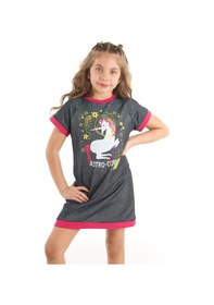 Resim Denokids Mushi Astrocorn Kız Elbise Gri 