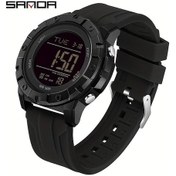 Resim Primepickings Sanda Erkek Spor Saati Siyah Tarih Kronometre Alarm Gece Işığı Silikon Kordon Hediye Diğer 