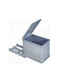 Resim Çöp Kovası Raylı Otomatik 30Cm Paslanmaz 16Lt Açık Gri 