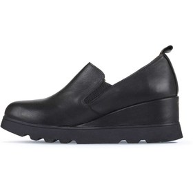 Resim Bueno Shoes Siyah Deri Kadın Dolgu Topuklu Ayakkabı 01wz7205 