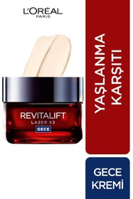Resim L'Oréal Paris Revitalift Lazer X3 Yoğun Yaşlanma Karşıtı Gece Bakım Kremi 