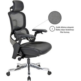 Resim Casella Palma Fileli Yönetici Koltuğu Ofi S Koltuğu Ergonomik, Şık Ve Fonksiyonel Siyah 