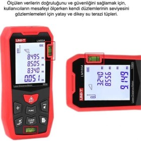 Resim Uni-T LM100A Lazer Metre Mesafe Ölçer 100 Metre 