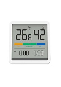 Resim Novahub Yeni Xiaomi Miiiw Dilsiz Sıcaklık Nem Saati Ev Kapalı Yüksek Hassasiyetli Bebek Odası C/f Sıcaklık Monitörü 3.34 İnç Büyük Lcd 