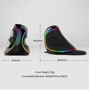 Resim Prestigegoods Delux M618 Plus Ergonomik Dikey Kablolu 4000 Dpı Rgb Optik Mouse, 6 Tuş, Pc/Macbook Uyumlu Uygun M618 