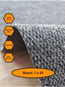 Resim Gri Mısır Patlağı Desenli Sentetik Halı, Kaydırmaz Tabanlı Zemin Kaplama Ürünü, 1x25 Metre 