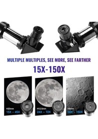 Resim Profesyonel Astronomik Teleskop 70mm Lensli Tripodlu Uzay Gözlem Dürbünü Ay Gözlem Teleskobu 