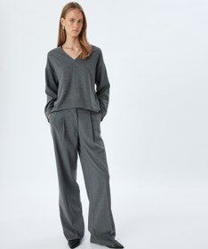 Resim V Yaka Uzun Kollu Sweatshirt 