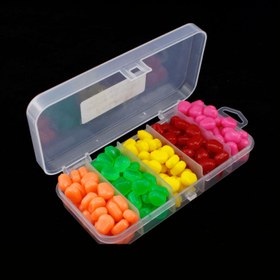 Resim 100 adet/takım Lezzetli Yüzen Mısır Taneleri Lezzetli Sanatsal Yem Silikon Yapay Yemler 1cm 0.3g Yumuşak Balıkçılık Yemi 