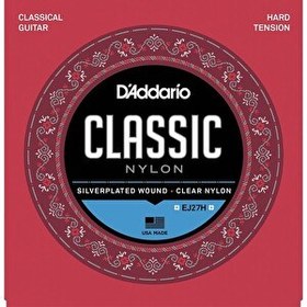 Resim D’Addario EJ27H Klasik Gitar Tel Seti 4/4 Silverplated Wound Hard Tension 