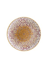 Resim Alhambra Burgundy Gourmet 21cm 12 Adet Porselen Düz Tabak Bordo 
