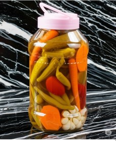 Resim Girist Büyük Boy Tutma Kollu Cam Kavanoz 8 Lt Şeffaf 