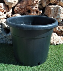 Resim 65 Lt Siyah Yuvarlak Üretim Saksı Fide Saksı Çiçek Saksı 