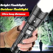 Resim 1/2 Parlak Taktik LED Şarj Edilebilir El Feneri, 3 Mod, Dijital Ekran, Dayanıklı ve Uzun Ömürlü, Açık Hava Sporları Tutkunları, Yürüyüş, Avcılık, Kamp İçin Mükemmel 