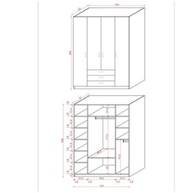 Resim 4 Kapaklı Gardırop 160cm Beyaz 