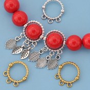 Resim 100 Adet/50 Adet 14mm Üç Delikli Vintage Yuvarlak Boşluk Boncuklar, Eski Görünümlü Düz Delikli Dekoratif Büyük Delikli Oymalı Boncuklar, Takı DIY Bileklik, Kolye, Halhal, Küpe, Telefon Zinciri, Anahtarlık ve Giysi Aksesuarları için El İşi Malzemeleri 