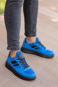 Resim one blue Ortopedik Taban Fileli Casual Terletmez Esnek Hafif Sneaker Erkek Spor Ayakkabı 