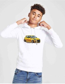 Resim Suzuki Swift Baskılı Unisex Çocuk Kapüşonlu Beyaz Sweatshirt Beyaz 