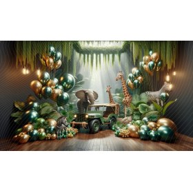 Resim Venspor Orman Temalı Hayvan Figürlü Arkaplan 200 x 150 cm Fon Duvar Örtüsü 