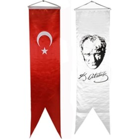 Resim Kırlangıç Türk Bayrağı ve Atatürk Resmi 50X200CM. 