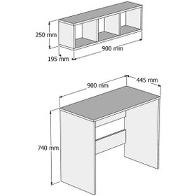Resim Tanmob Çalışma Masası Raflı Beyaz - Clm0201 